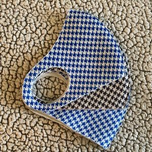 (3) Houndstooth Face Cover Masks Unisex Adult Men Women *Used* Black Blue White
